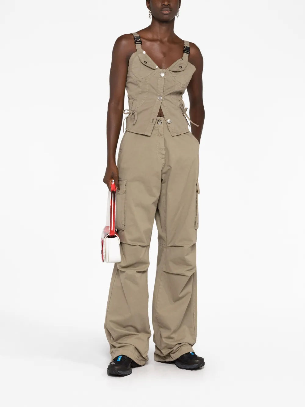 Wide-Leg Cargo Trousers