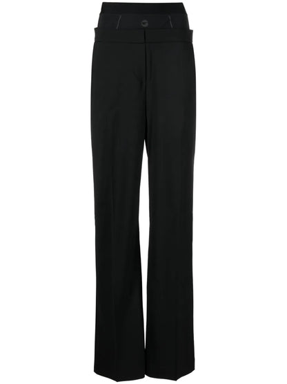Wool-Blend Layered Trousers