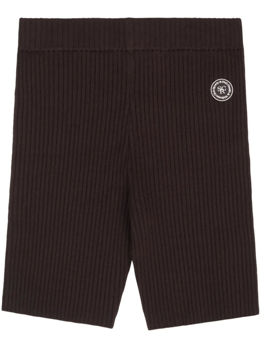 Logo-Patch Ribbed Biker Shorts
