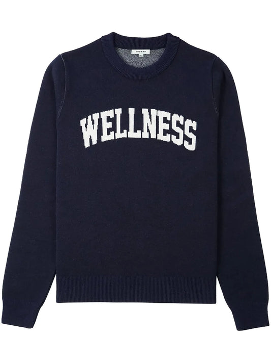 Text-Print Wool Jumper