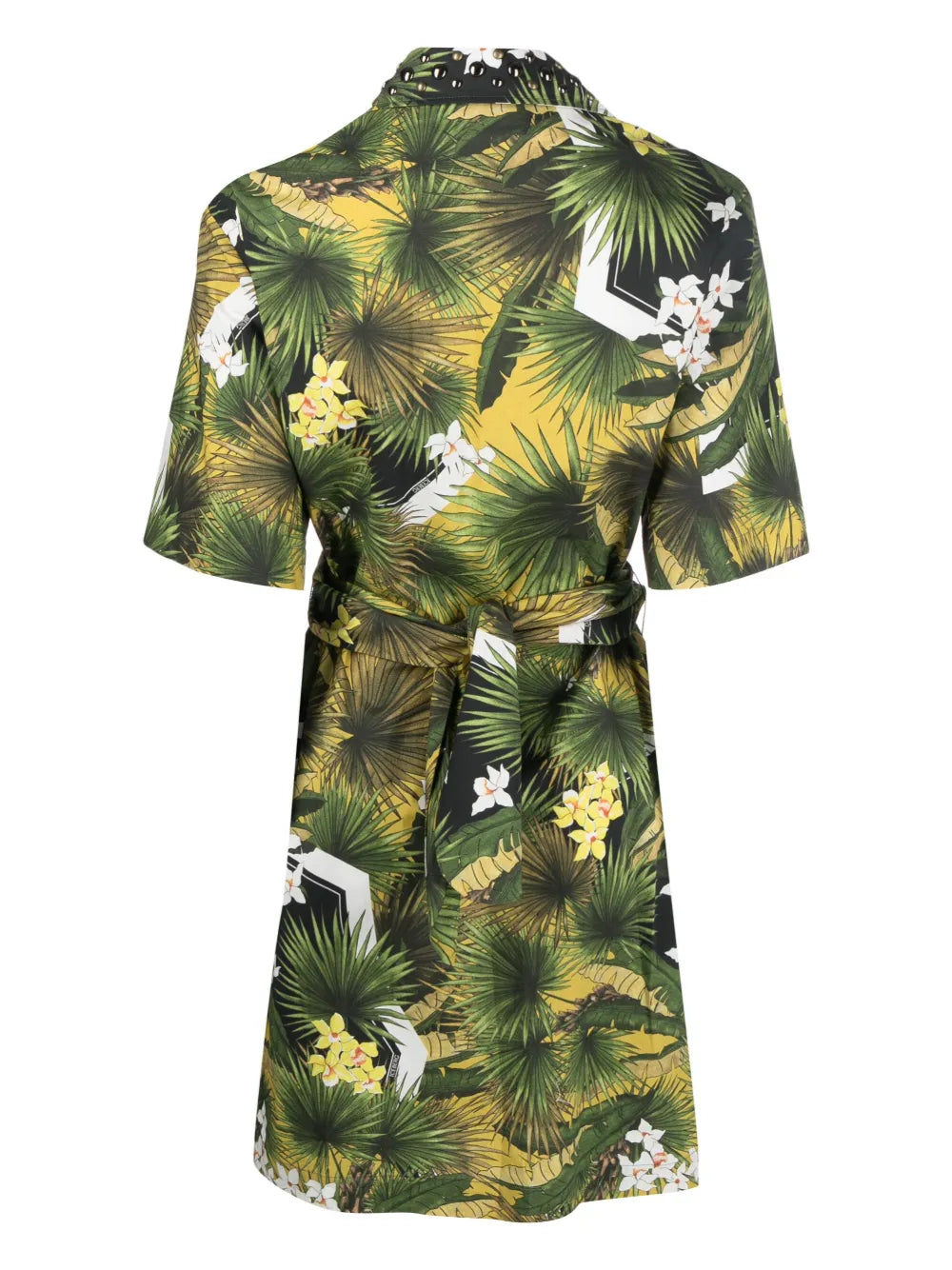 Tropical-Print Shirt Dress