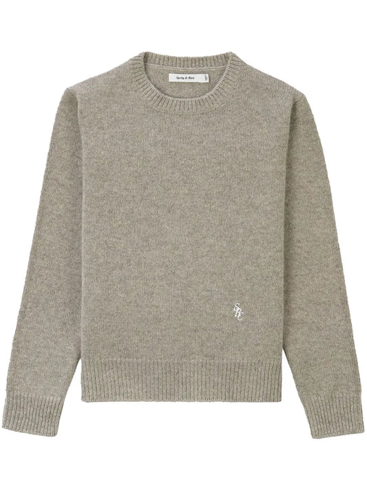 Logo-Embroidered Wool Jumper