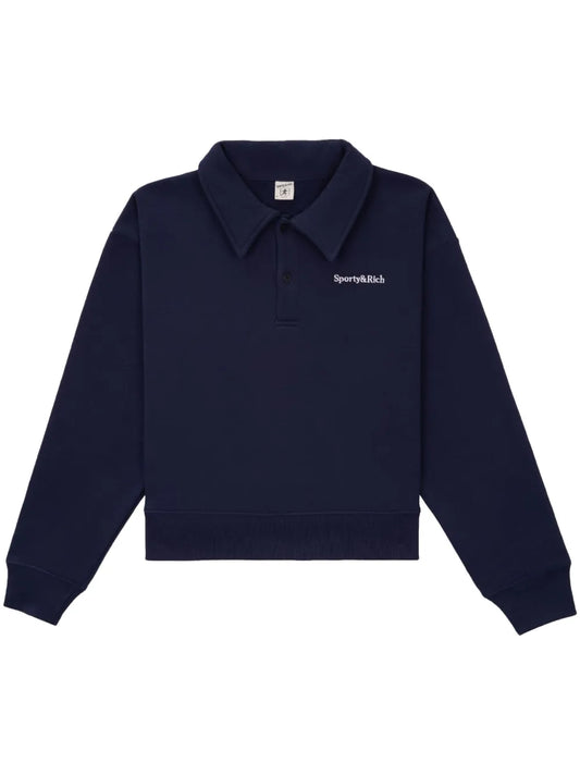Embroidered-Logo Polo Sweatshirt