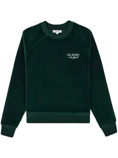 Logo-Embroidered Velour Sweatshirt