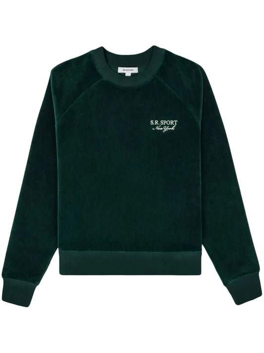 Logo-Embroidered Velour Sweatshirt