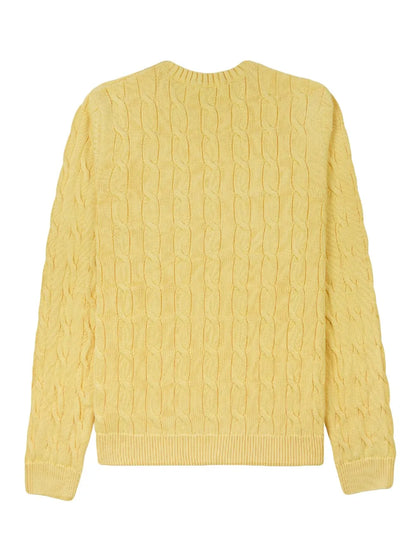Logo-Embroidered Cable-Knit Jumper