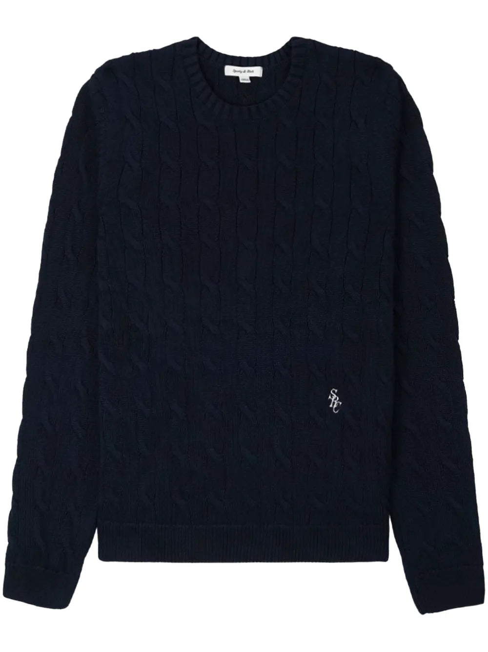 Embroidered-Logo Cable Knit Jumper