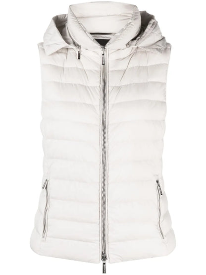 Detachable-Hood Padded Zip-Up Gilet