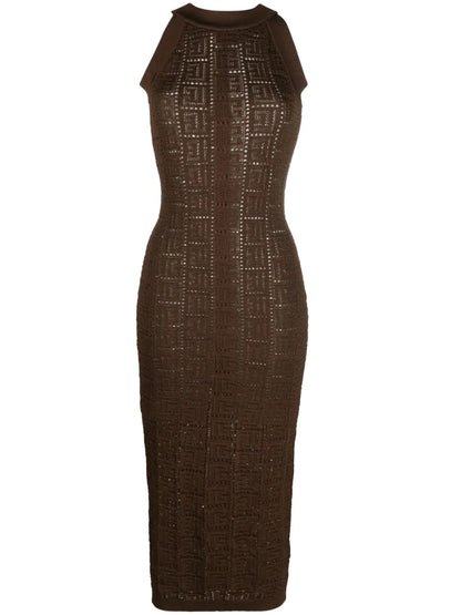 Monogram Mesh Midi Dress
