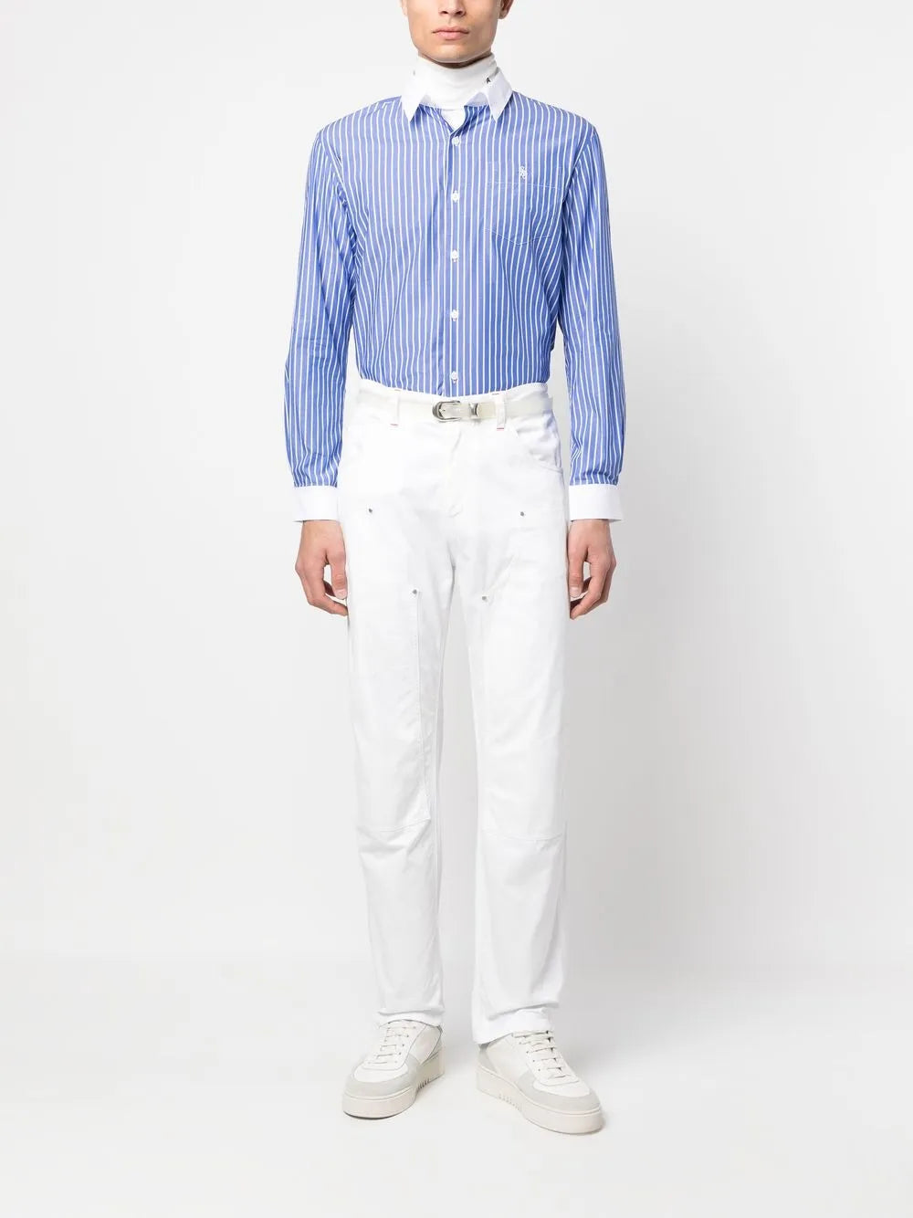 Logo-Embroidered Stripe-Print Shirt