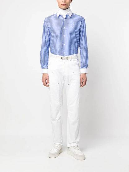 Logo-Embroidered Stripe-Print Shirt