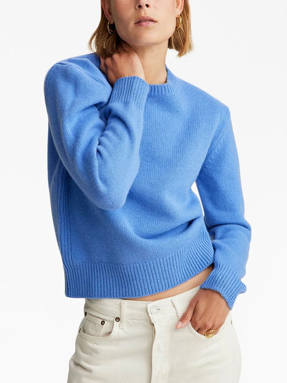 Embroidered-Logo Fine-Knit Sweater