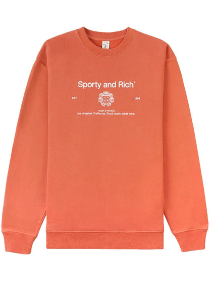 Crest-Print Crew-Neck Sweatshirt