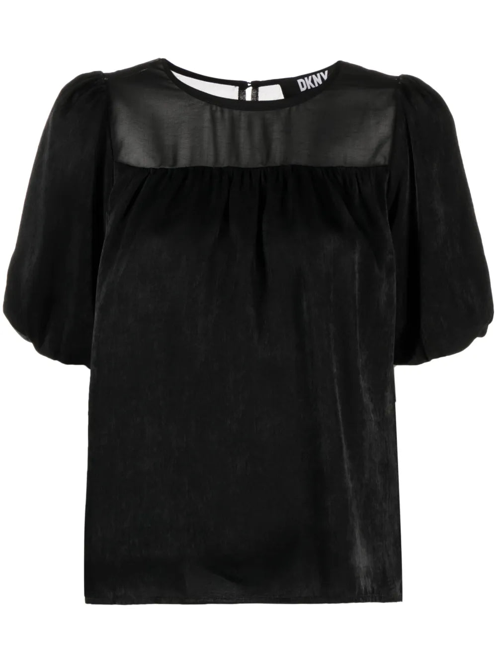 Ruched-Detail Short-Sleeves Blouse