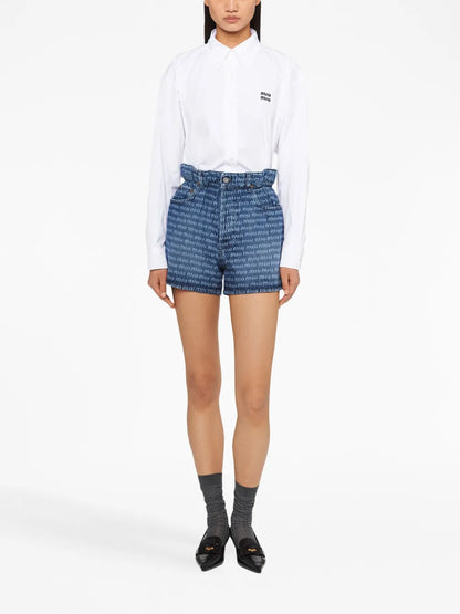Logo-Print Mini Denim Jeans