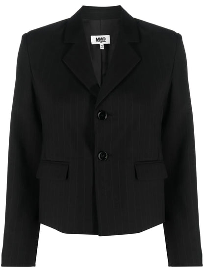 Striped Single-Breasted Blazer
