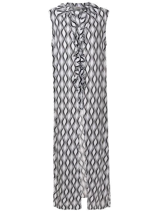 Geometric-Print Maxi Dress