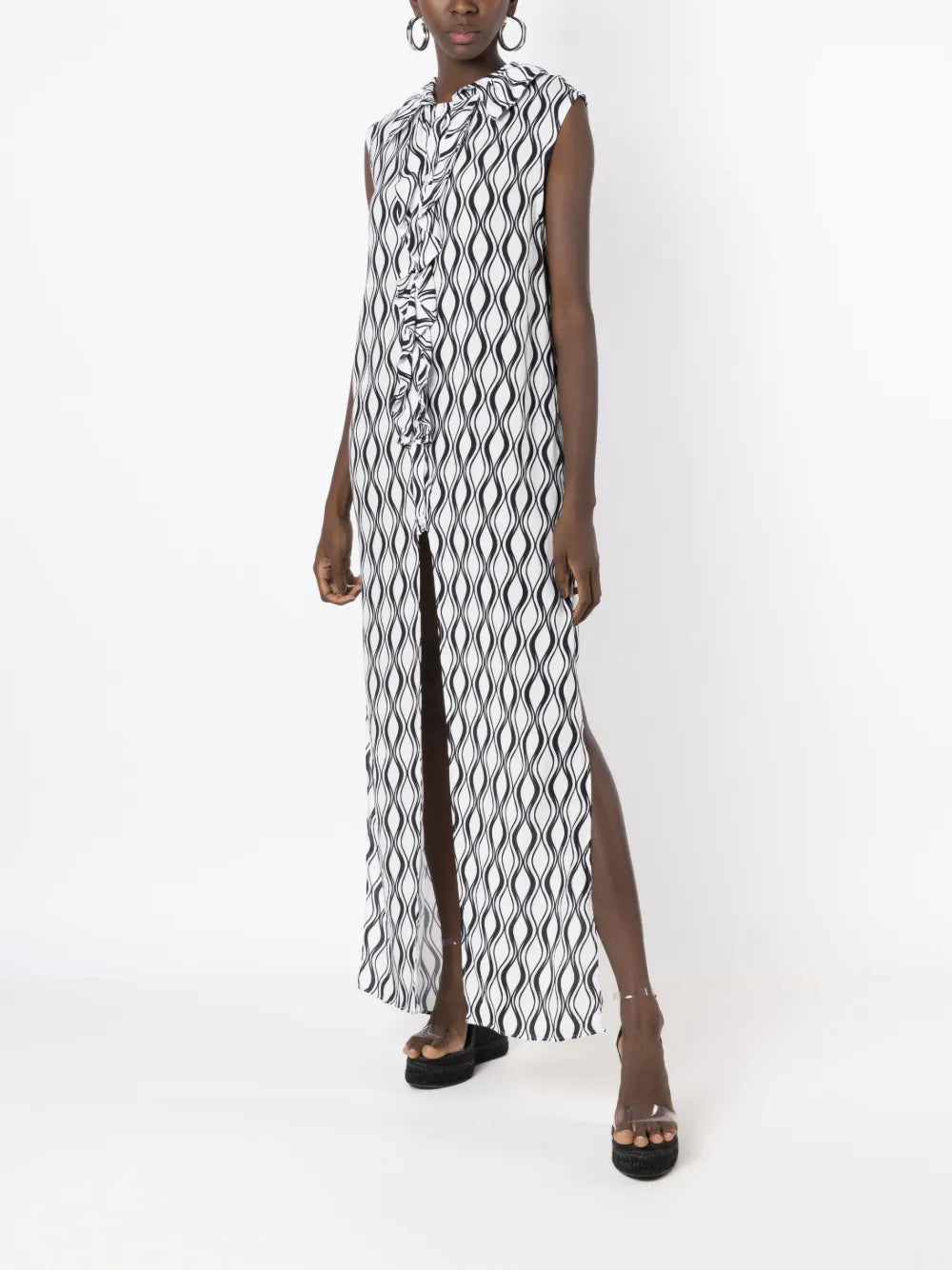 Geometric-Print Maxi Dress