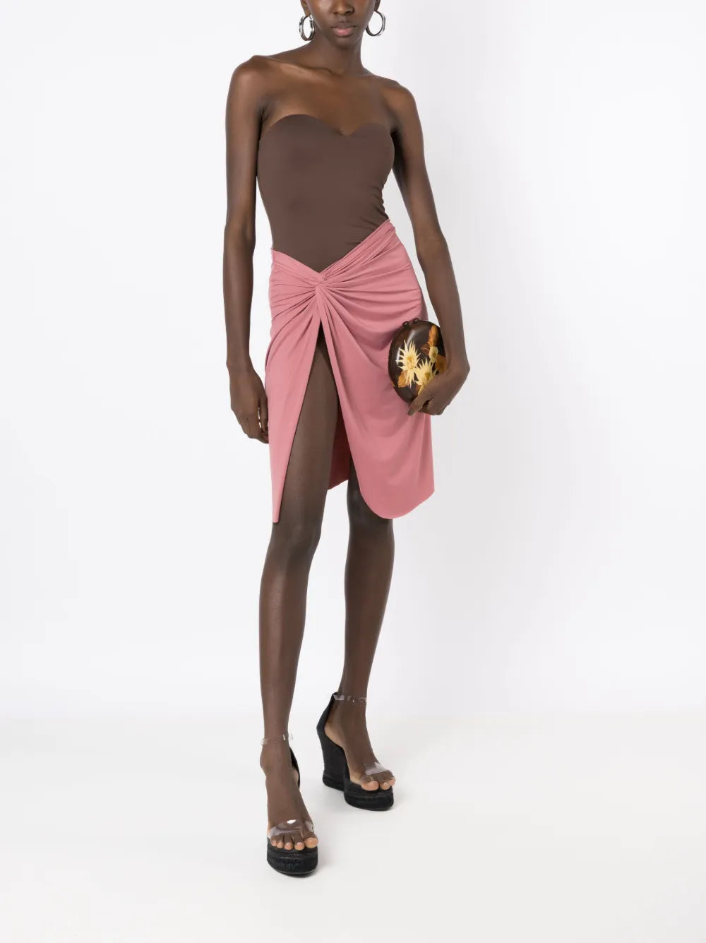 Asymmetric Gathered-Detail Skirt