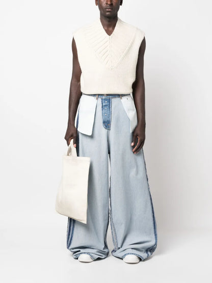 Wide-Leg Denim Jeans