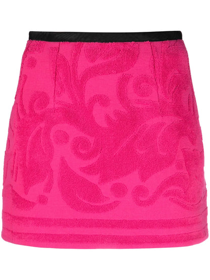 Terry-Cloth Jacquard Miniskirt
