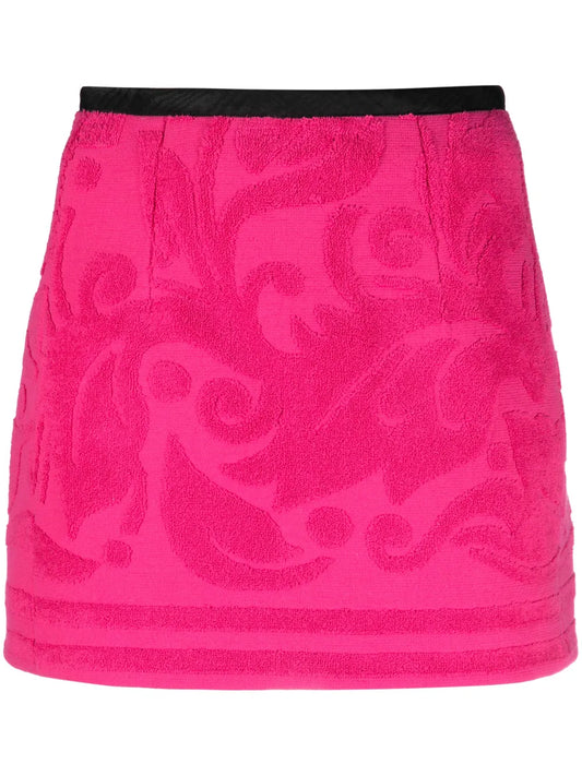 Terry-Cloth Jacquard Miniskirt