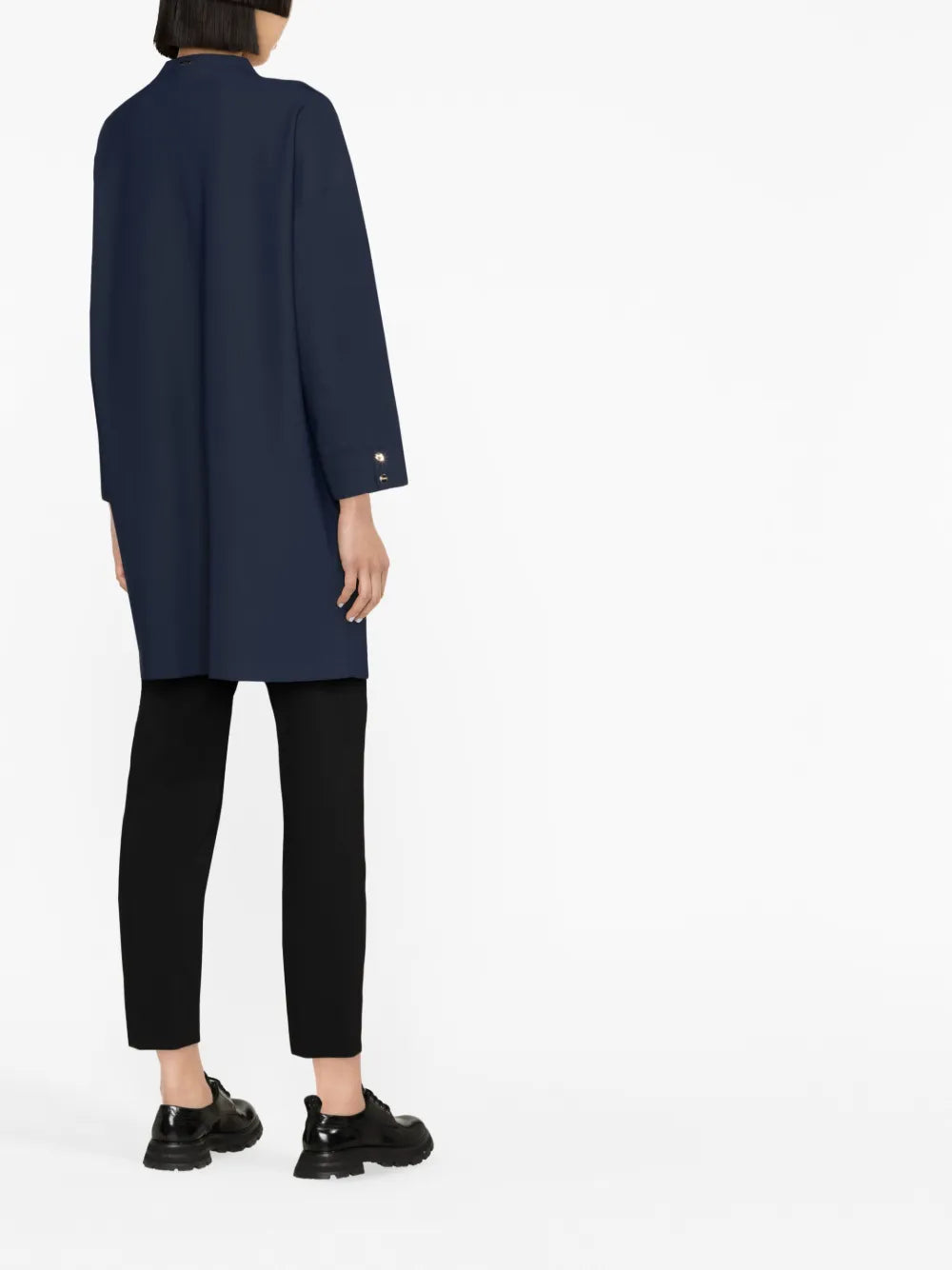 Single-Breasted Long-Sleeve Coat