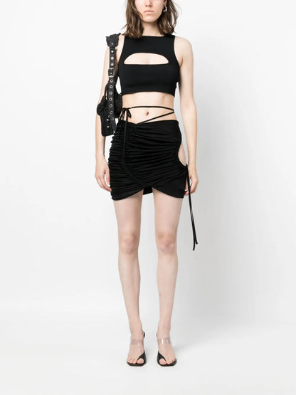 Cut-Out Detail Asymmetric Skirt