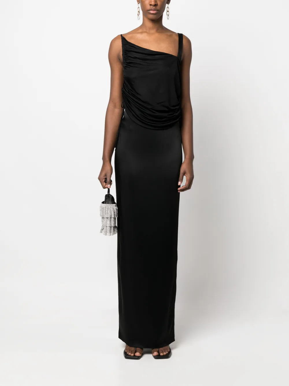 Draped Asymmetric Sleeveless Top
