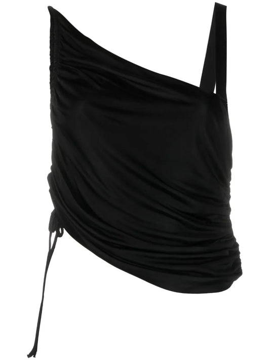 Draped Asymmetric Sleeveless Top