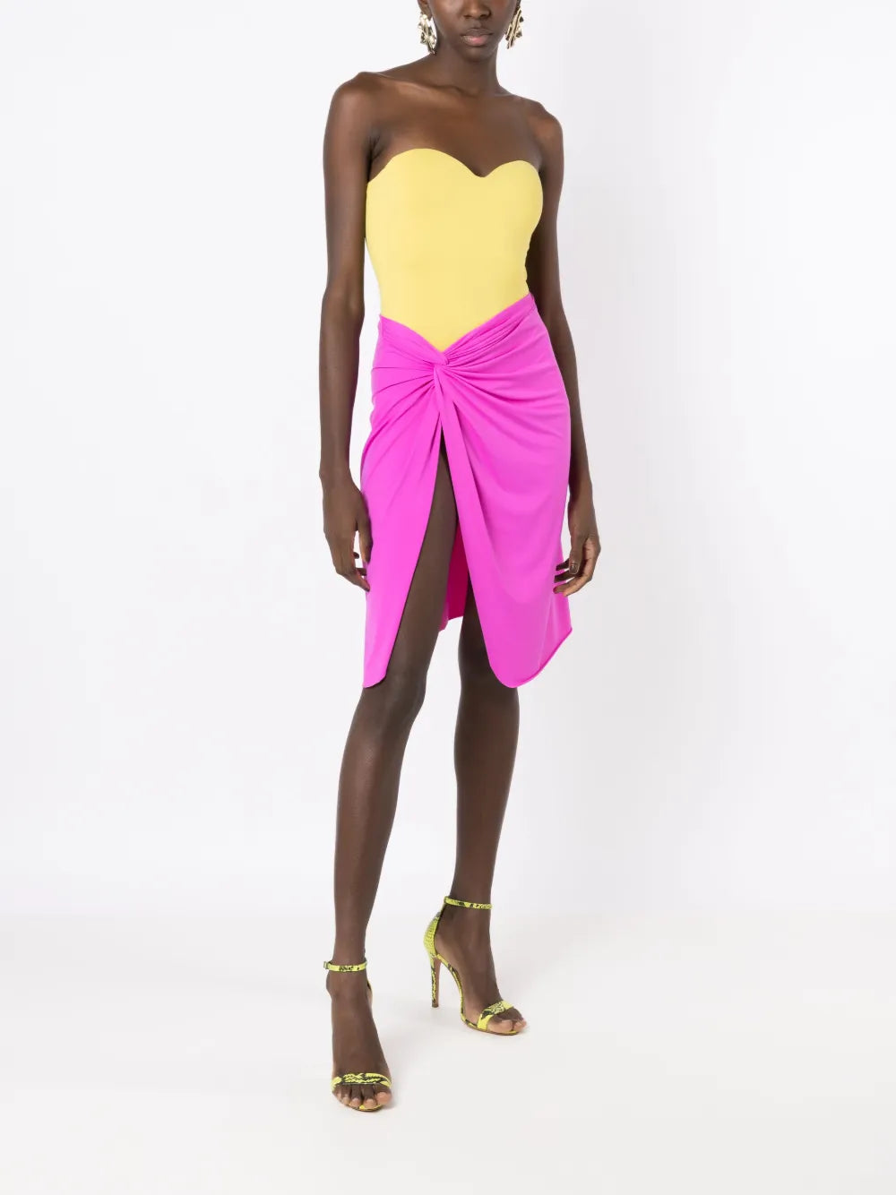 Asymmetric Gathered-Detail Skirt