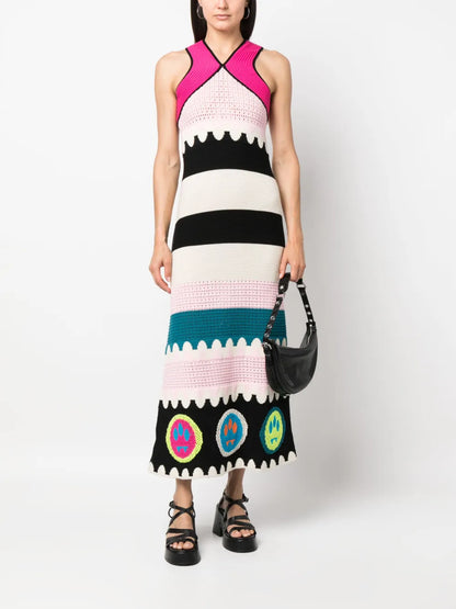 Logo-Jacquard Knitted Maxi Dress