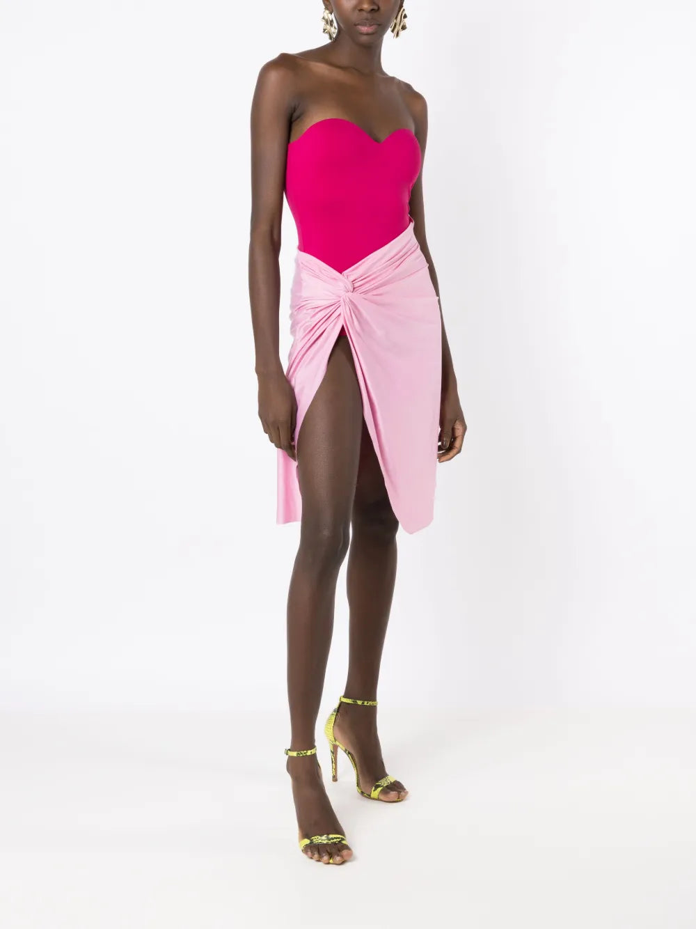 Asymmetric Gathered-Detail Skirt