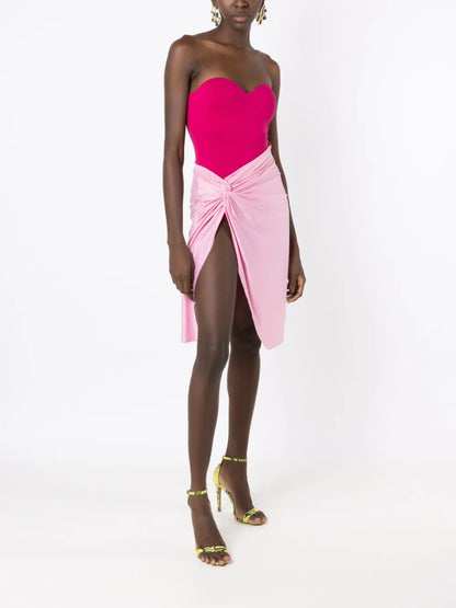 Asymmetric Gathered-Detail Skirt