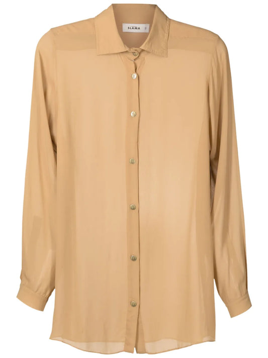 Semi-Sheer Long-Sleeve Shirt