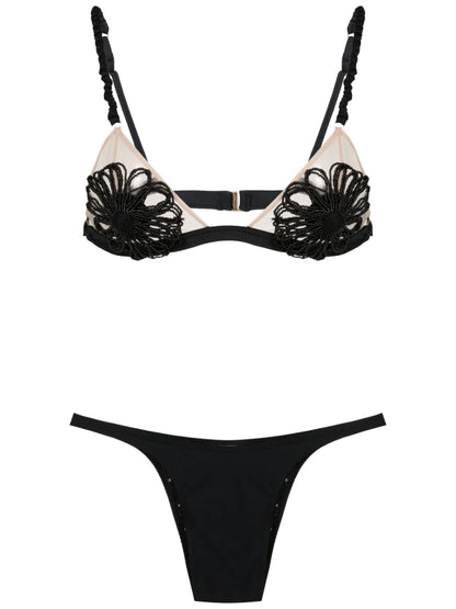 Floral-Appliqué Bikini