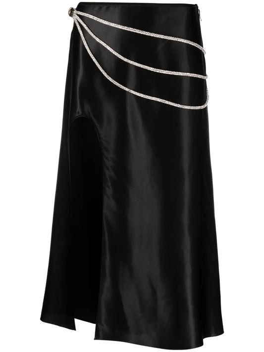 Laetitia Rhinestone-Embellished Midi Skirt