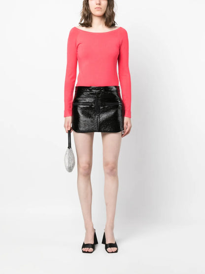 Cut-Out Sleeves Ribbed Top