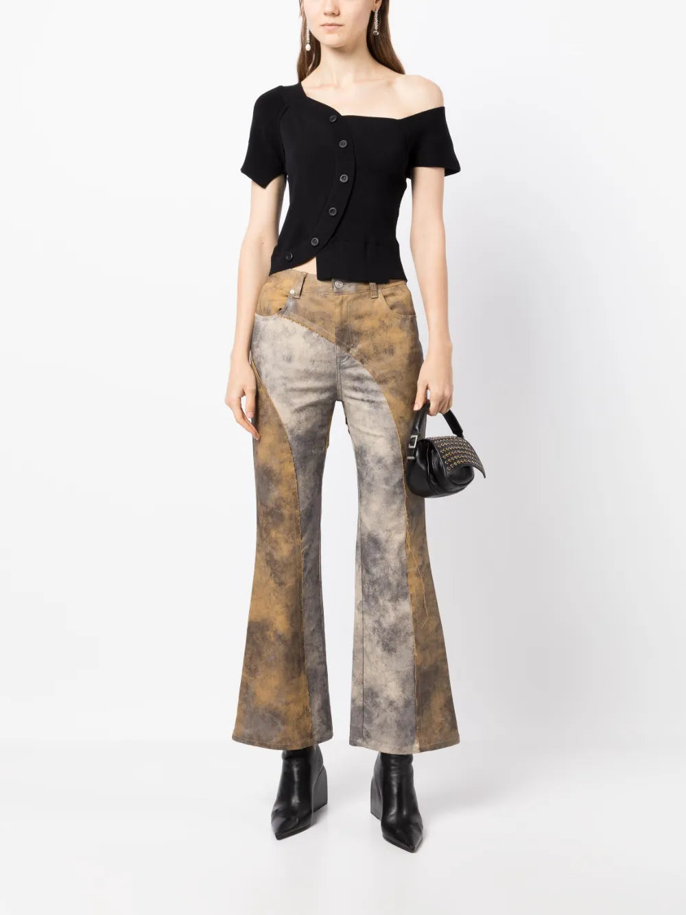 Asymmetric Ribbed-Knit Top