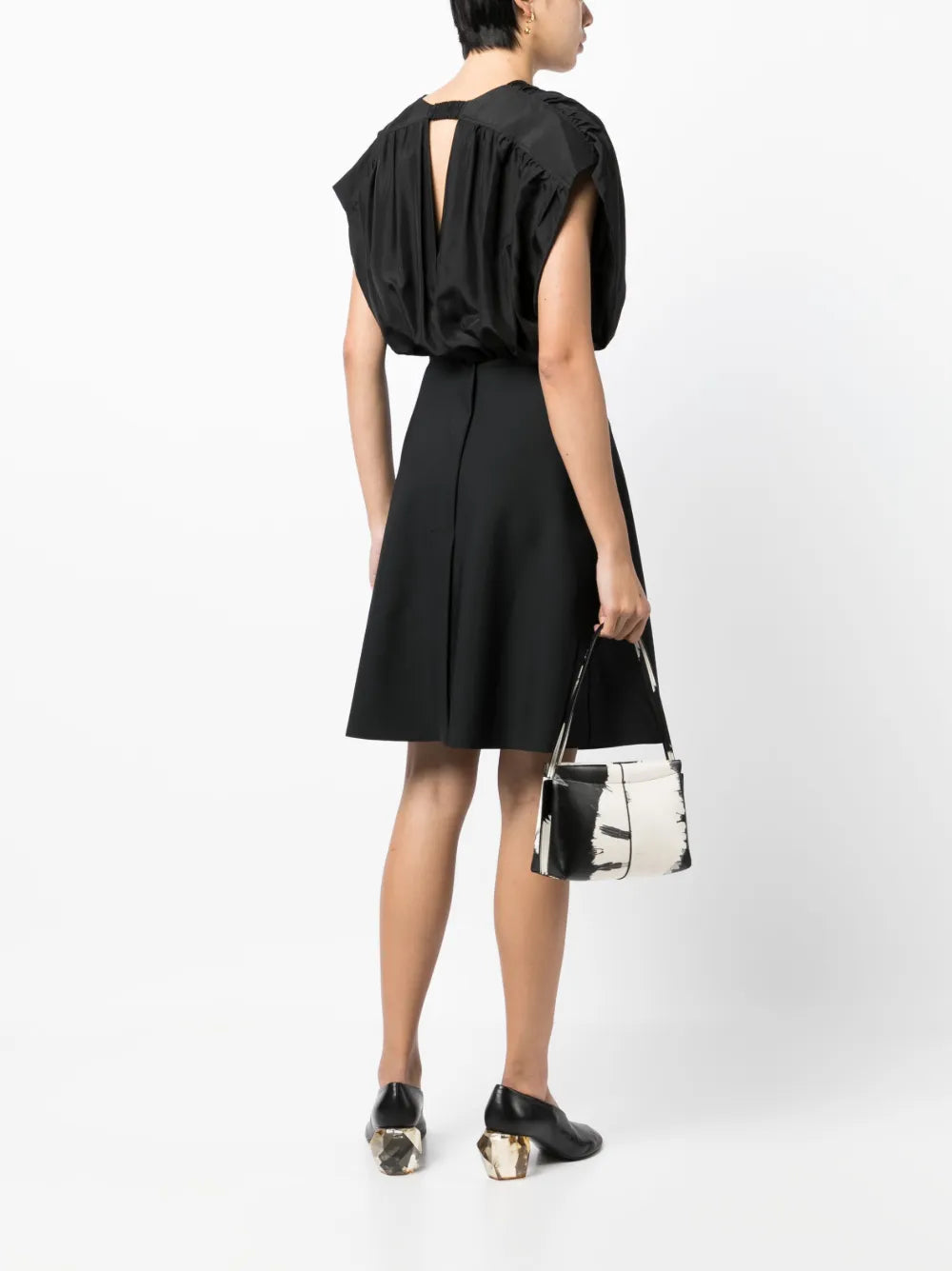 Gathered-Detail Sleeveless Dress
