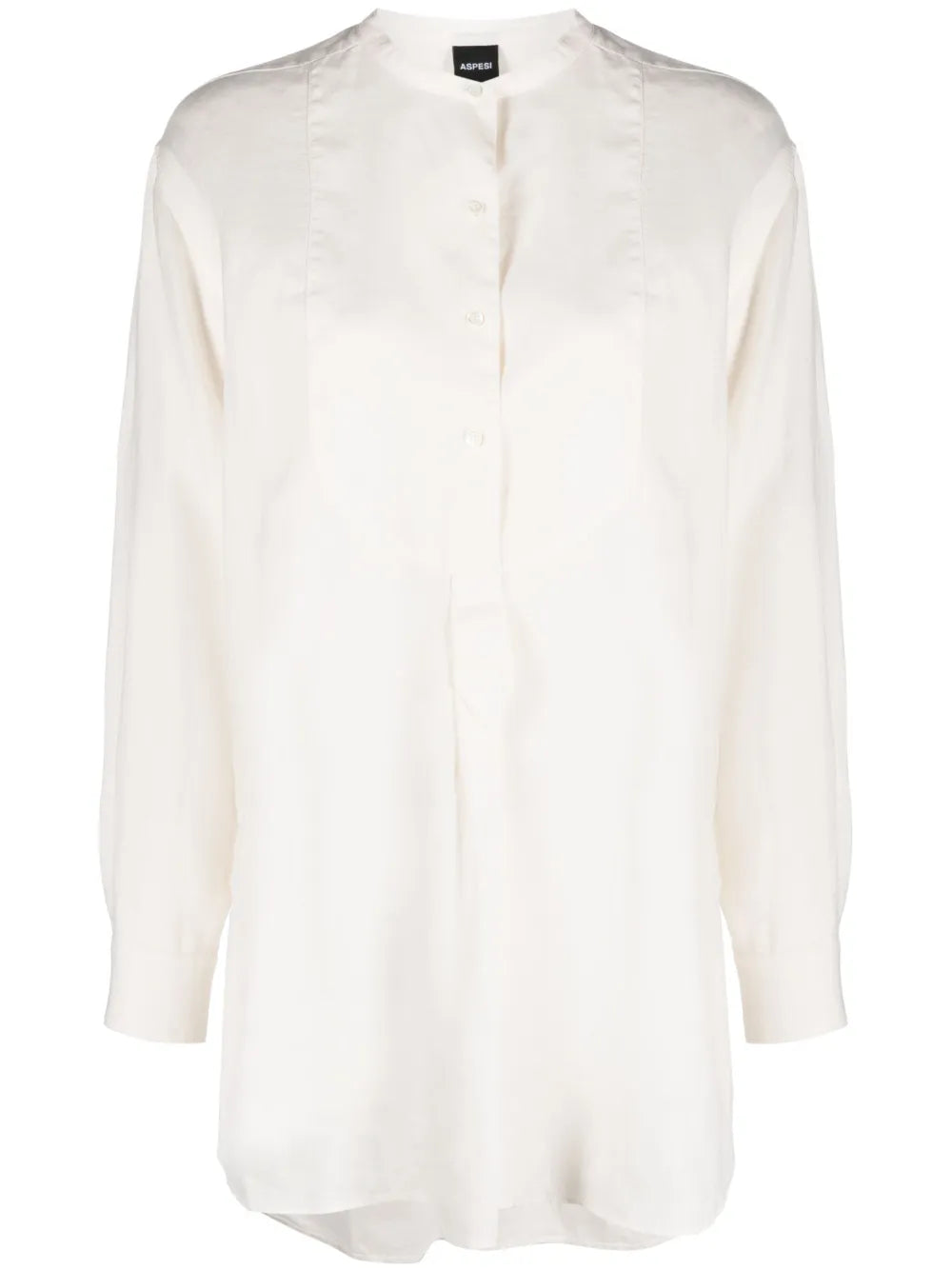 Collarless Linen Bib Shirt