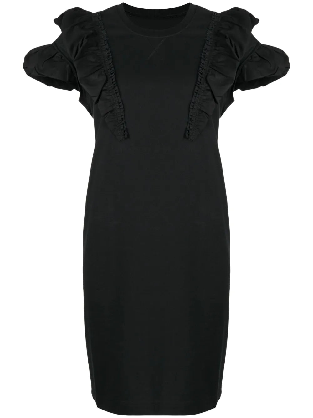 Ruffled-Detailed Short-Sleeved Dress