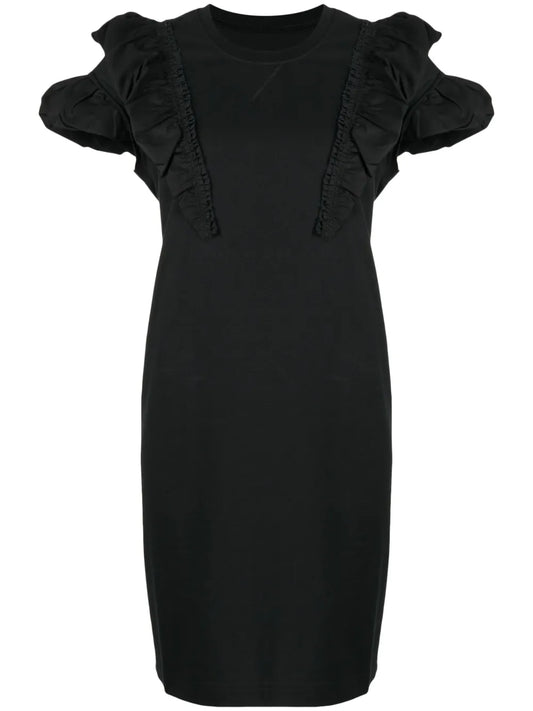 Ruffled-Detailed Short-Sleeved Dress