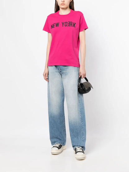 Text-Print Cotton T-Shirt