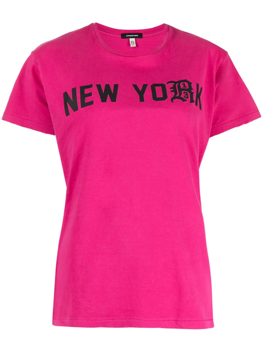 Text-Print Cotton T-Shirt