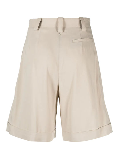 High-Waist Pleated Shorts