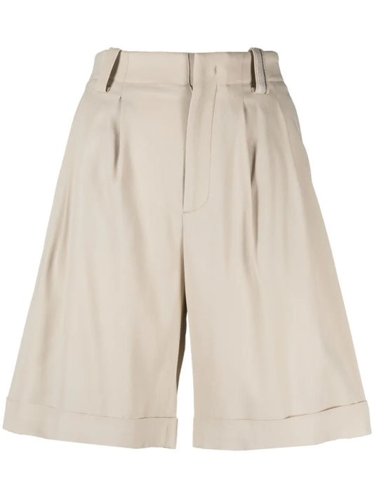 High-Waist Pleated Shorts