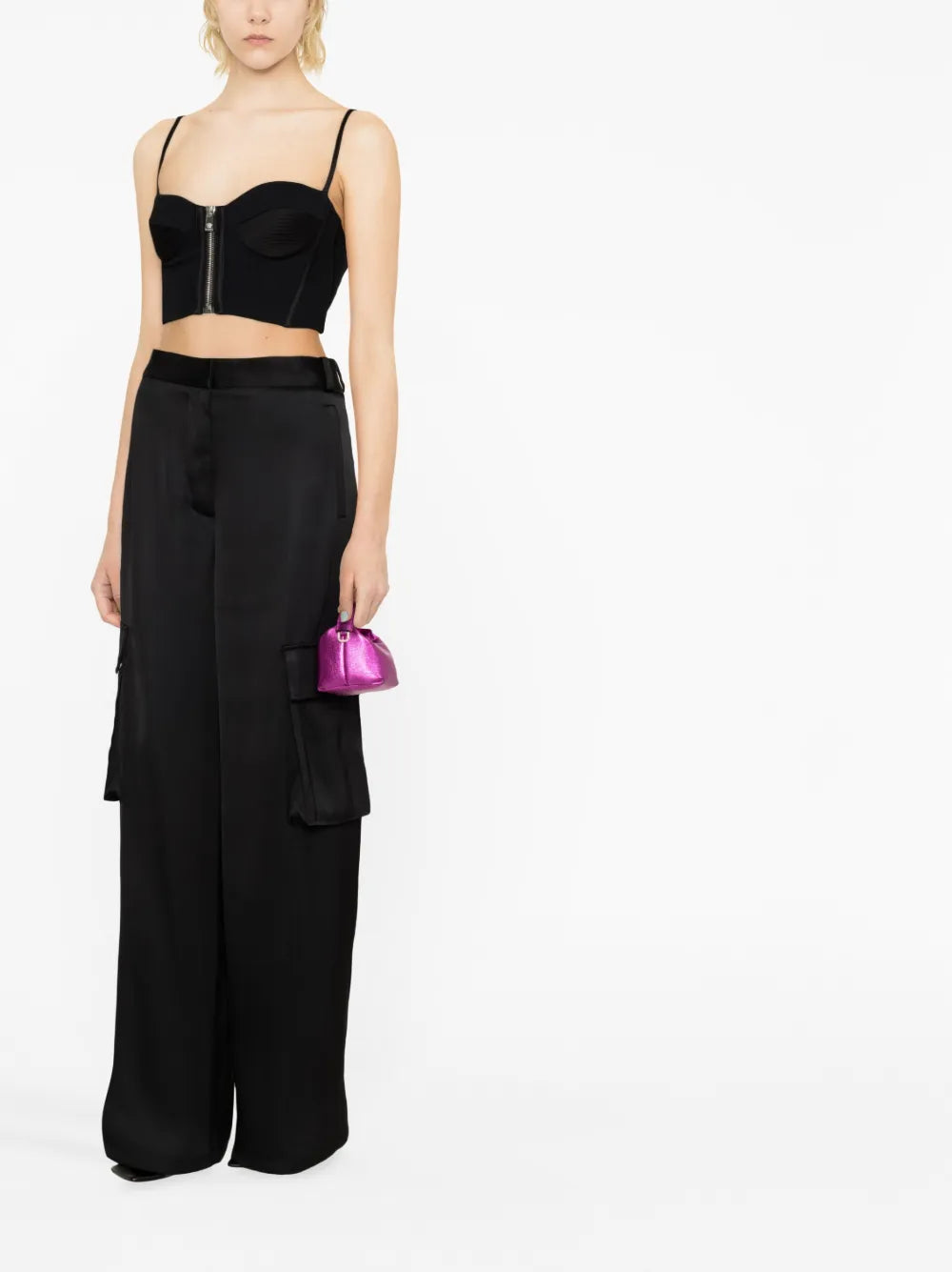 Wide-Leg Cargo Trousers