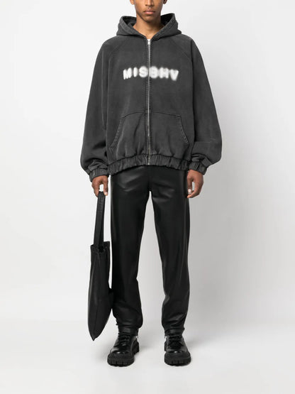 Logo-Print Zip-Up Hoodie