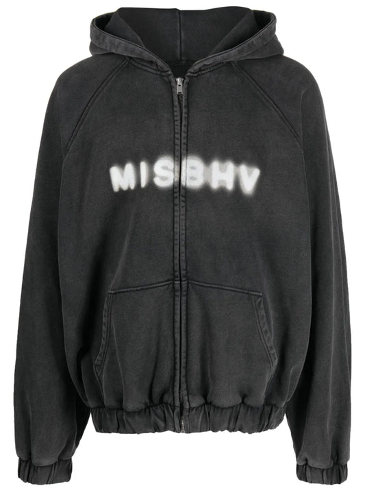 Logo-Print Zip-Up Hoodie